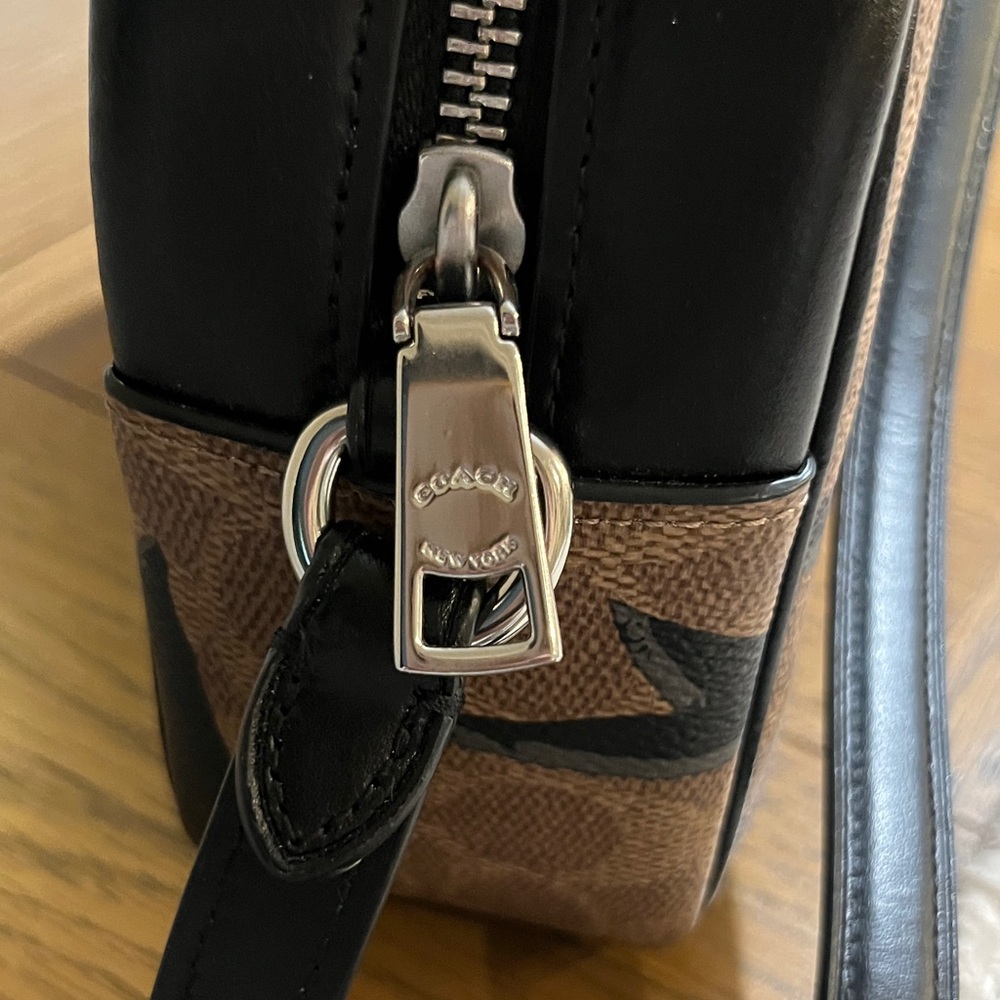 Coach Brown Signature Canvas Crossbody with Black Bow Print - Picture 10 of 10